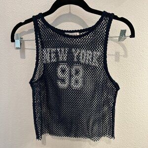 Mesh jersey top